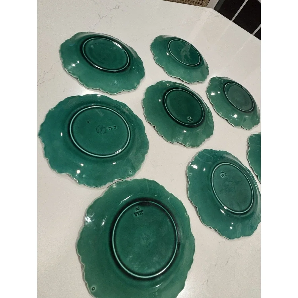Vtg WEDGWOOD Majolica Etruria & Barlaston Cabbage Leaf 8